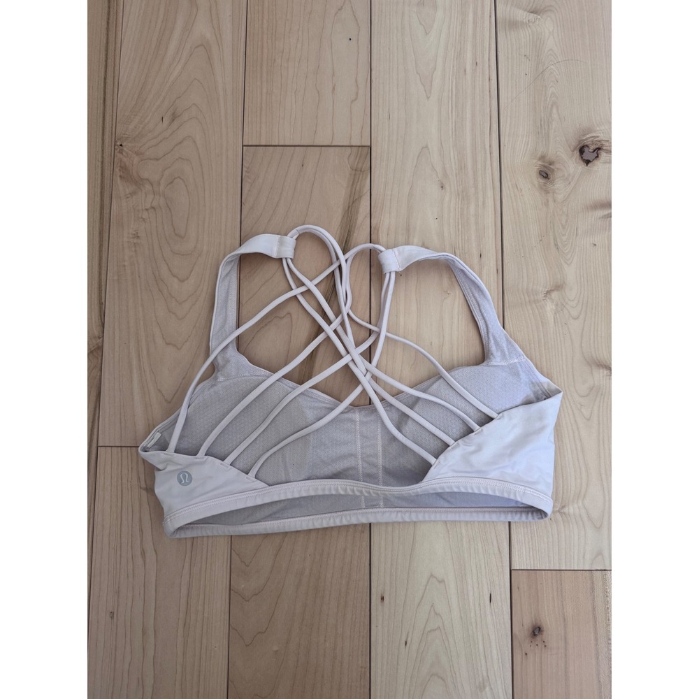 Lululemon Free To Be Wild Sports Bra Light Pink Strappy Back Size 10